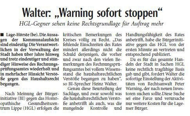HGL-Gegner wollen Rechtsanwalt stoppen - © LZ-Archiv