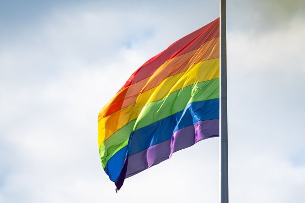Bundeskanzler Merz möchte die Regenbogenflagge am Bundestag nur an einem Tag gehisst sehen. (Archivbild) - © Christophe Gateau/dpa