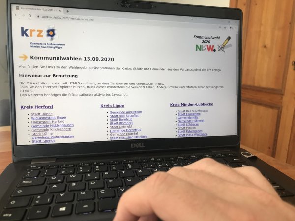 Über die Internetseite des Kommunalen Rechenzentrums Minden-Ravensberg/Lippe konnten am Wahlabend über Stunden keine Wahlergebnisse abgerufen werden. - © Carolin Nieder-Entgelmeier