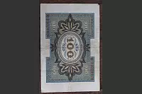 Rückseite einer Reichsbanknote im Wert von hundert Mark von 1920. - © Foto: Köhring