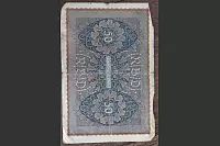 Rückseite einer Reichsbanknote im Wert von fünfzig Mark von 1919. - © Foto: Köhring