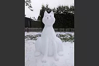 Diese "Schneekatze" sendet frostige Gr&uuml;&szlig;e aus Barntrup. - &copy; Stefan Laus