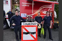 Der Lippische Feuerwehrverband feiert sein 150-jähriges Bestehen mit einem großen Familientag im Feuerwehrausbildungszentrum Brake. Auch die Rettungstaucher der Feuerwehr sind vor Ort. - © Thomas Krügler