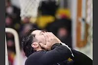 Hallentrainer Hamjida Marhosevic kann es nicht fassen: Der SV Diestelbruch-Mosebeck verpasst die LZ-Cup-Endrunde. - &copy; J&ouml;rg Hagemann