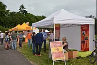 WAVE-TROPHY 2016 - Größte E-Automobilrallye tankt in Dörentrup auf.
Weltrekord mit den meisten zeitgleich aufgeladenen Elektrofahrzeugen mit erneuerbaren Energien geschafft. Viele verschiedene E-Fahrzeuge wurden präsentiert. - © Tanja Watermann