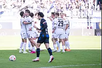 18.10.2025, Fussball, 2.Liga, Saison 2024/2025, SC Paderborn 07 - DSC Arminia Bielefeld, Joel Grodowski (DSC Arminia Bielefeld) freut sich über das Tor zum 0:1,
Foto: Teresa Kroeger - © Teresa Kroeger