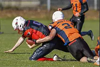Eindrücke von der U19-Begegnung zwischen den TuS Kachtenhausen White Hawks und der SG Hamm Aces/Sauerland Mustangs. Die White Hawks siegen 40:0. - © EGON PENNER