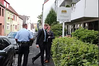 Bundespräsident Frank-Walter Steinmeier kommt zum Sommerinterview in den Lippischen Hof in Bad Salzuflen. ZDF-Moderation Bettina Schausten führt das Interview, das für das Politmagazin "Berlin direkt" aufgezeichnet wurde. - © Heidi Stork