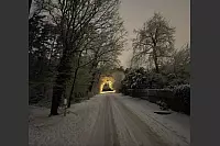 Am Bentweg in Hiddesen ist diese winterliche Impression in der D&auml;mmerung entstanden. - &copy; Andrea Prasse
