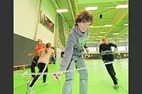 Klettern in der Sporthalle des DBB. - © Vera Gerstendorf-Welle