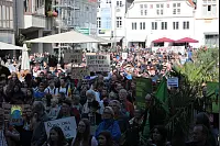 In Lemgo versammelten sich schätzungsweise um die 600 Leute auf dem Marktplatz, um von dort aus in Richtung Lippegarten zu pilgern. - © Carolin Brokmann-Förster
