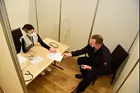 Testlauf am Impfzentrum in der Phoenix-Contact-Halle - © Nicole Ellerbrake