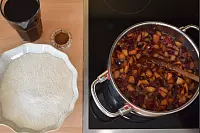 Die Pflaumen werden zusammen mit Gelierzucker, Zimt und Rotwein gekocht. - &copy; Veronika Kinsfator