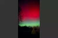 Polarlichter &uuml;ber Extertal, fotografiert von Tanja Kr&uuml;ger. - &copy; Tanja Kr&uuml;ger