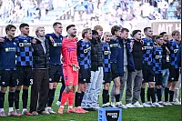 18.10.2025, Fussball, 2.Liga, Saison 2024/2025, SC Paderborn 07 - DSC Arminia Bielefeld, Die Spieler vom SC Paderborn feiern den Heimsieg mit den Fans,
Foto: Teresa Kroeger - © Teresa Kroeger