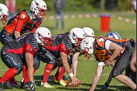 Eindrücke von der U19-Begegnung zwischen den TuS Kachtenhausen White Hawks und der SG Hamm Aces/Sauerland Mustangs. Die White Hawks siegen 40:0. - © EGON PENNER