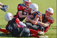 Eindrücke von der U19-Begegnung zwischen den TuS Kachtenhausen White Hawks und der SG Hamm Aces/Sauerland Mustangs. Die White Hawks siegen 40:0. - © EGON PENNER