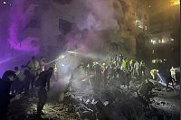 Suche nach Opfern nach israelischem Luftangriff in Beirut - © Bilal Hussein/AP/dpa