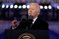 Joe Biden hat sich mit seiner Rede ein Fernduell mit Wladimir Putin geliefert. - &copy; Evan Vucci/AP/dpa