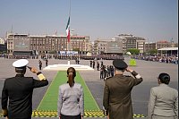 Mexikos Präsidentin: «Cuauhtémoc und das Azteken-Volk verteidigten ihre große Nation mit Ehre und Kraft» - © -/Presidencia De México/dpa