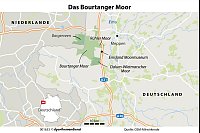 Früher wurde abgetorft, heute ist das einst größte zusammenhängende Hochmoor Mitteleuropas ein Wanderparadies an der deutsch-niederländischen Grenze. - © dpa-infografik/dpa-tmn