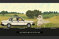 Fast schon ein Gemälde: Anhalterin am Wegesrand in «Keep Driving». - © Y/CJ/Y/dpa-tmn