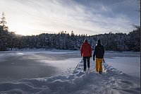 Winteridyll: Ein Paar auf dem Steg am M&ouml;serer See. - &copy; Region Seefeld/dpa-tmn