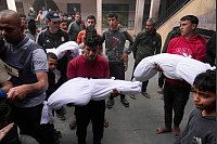 Bei einem israelischen Angriff in der Stadt Gaza hat es laut dem von der Hamas kontrollierten Zivilschutz zehn Tote gegeben. - © Jehad Alshrafi/AP/dpa