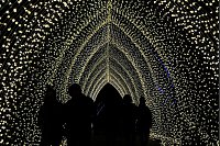 Besucher betreten die "Winter Cathedral" in der Lightscape-Ausstellung in Glencoe, Illinois. - © Nam Y. Huh/AP/dpa