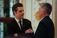 Auch Trumps umstrittener Wunschkandidat für das Justizministerium, Matt Gaetz, feierte mit. - © Alex Brandon/AP