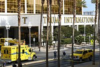 Ein Tesla Cybertruck ist vor dem Trump International Hotel in Las Vegas explodiert - © Sam Morris/Las Vegas Review-Journal/AP/dpa