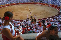 Die Stierkämpfe beim Sanfermín-Fest in Pamplona locken jedes Jahr Zehntausende an. - © Alvaro Barrientos/AP