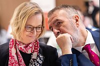 Katja Wolf und Steffen Schütze sind Vorsitzende des BSW-Landesverbands Thüringen. - © Michael Reichel/dpa