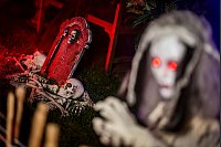 Halloween steht vor der Tür - Haus in Mettmann "gruselig" geschmückt - © Christoph Reichwein/dpa