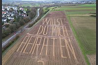 Romantischer Antrag: Landwirt schreibt mit Stroh auf Zuckerrübenfeld - © Bernd Weißbrod/dpa