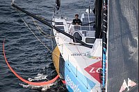 Vendée Globe - Start zur Solo-Weltumsegelung. Der deutsche Skipper Boris Herrmann segelt mit seinem Imoca 60 Einrumpfboot «Malizia - SeaExplorer» vor der französischen Küste. - © Loic Venance/AFP/dpa