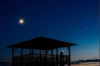 Planeten wie Jupiter und Venus lassen sich zeitweise blicken. (Illustration) - &copy; Peter Komka/MTI/dpa