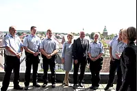Bundespräsident Frank-Walter Steinmeier kommt zum Sommerinterview in den Lippischen Hof in Bad Salzuflen. ZDF-Moderation Bettina Schausten führt das Interview, das für das Politmagazin "Berlin direkt" aufgezeichnet wurde. - © Heidi Stork