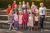 Die 1c der Grundschule Horn beginnt gemeinsam mit Lehrerin Diana Solle das erste Schuljahr. - © Torben Gocke