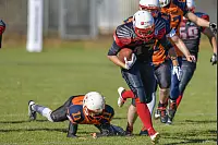 Eindrücke von der U19-Begegnung zwischen den TuS Kachtenhausen White Hawks und der SG Hamm Aces/Sauerland Mustangs. Die White Hawks siegen 40:0. - © EGON PENNER