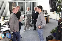 Stephan Salger wird in der LZ Sportredaktion begrüßt - © Vera Gerstendorf-Welle