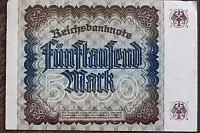 Rückseite einer Reichsbanknote im Wert von fünftausend Mark von 1922. - © Foto: Köhring