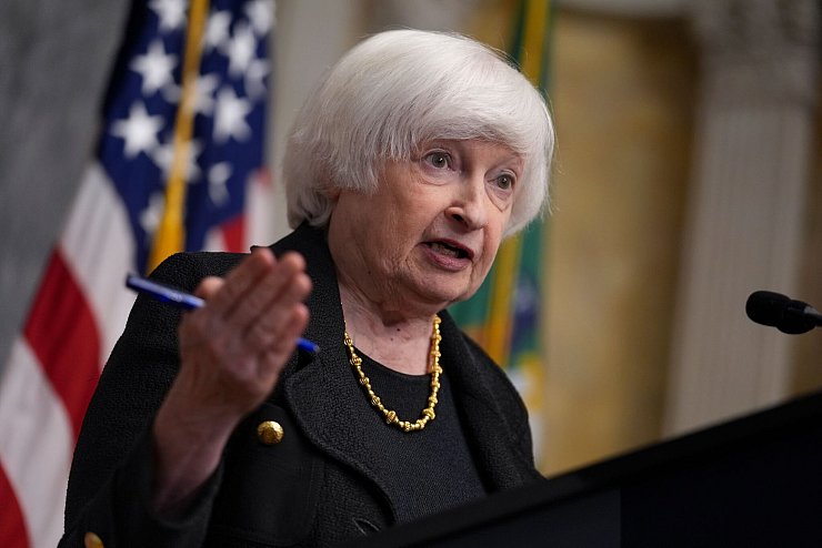 US-Finanzministerin Yellen hat über die Pläne der US-Regierung gesprochen. (Archivbild) - © J. Scott Applewhite/AP