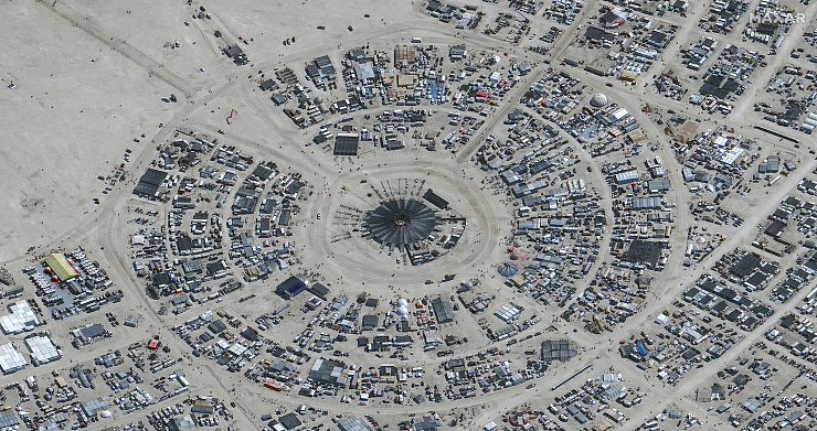 Satellitenfoto vom Burning Man Festival am 28. August. - Uncredited/©2023 Maxar Technologies/AP/dpa