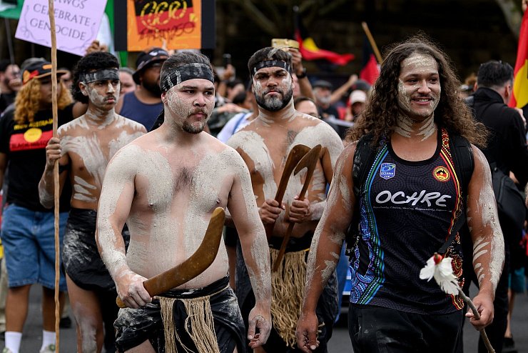 Gegner des Feiertags sprechen vom «Invasion Day» oder auch «Survival Day». - © Steven Markham/AAP/dpa