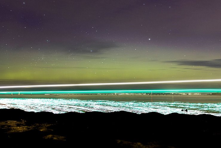Ein starker Sonnensturm hat die Polarlichter ausgelöst. - © Ye Myo Khant/SOPA Images via ZUMA Press Wire/dpa