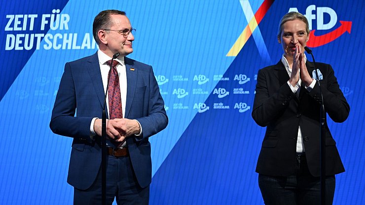 In NRW ist die AfD landesweit drittstärkste Kraft, liegt in Gelsenkirchen aber vorne. - © Sören Stache/dpa-Pool/dpa