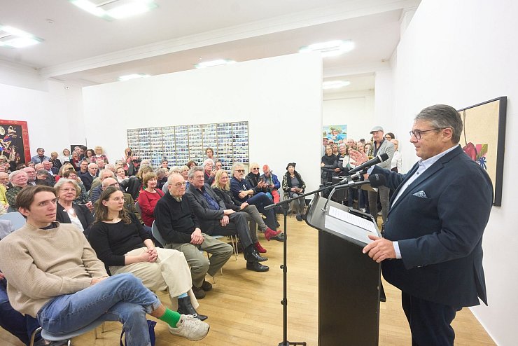 Kunst-Ausstellung mit Werken von Wolfgang Niedecken, Manfred Boecker und Rainer Groß in Koblenz eröffnet. - © Thomas Frey/dpa