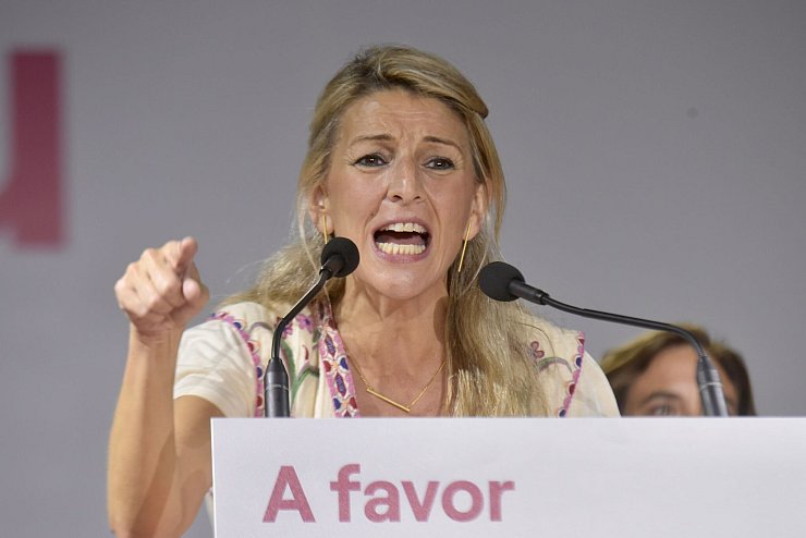 Spaniens Arbeitsministerin Díaz ist Chefin des Bündnisses Sumar, des Juniorpartners der spanischen Koalition. (Archivfoto) - © David Oller/EUROPA PRESS/dpa