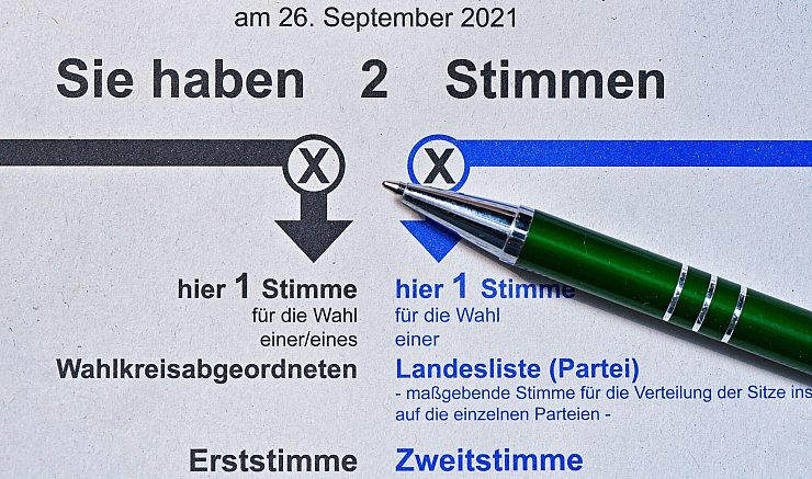 Über die Erststimme werden die Direktkandidaten gewählt, über die Zweitstimme die Zusammensetzung des Bundestages. (Archivbild) - © Patrick Pleul/dpa-Zentralbild/ZB